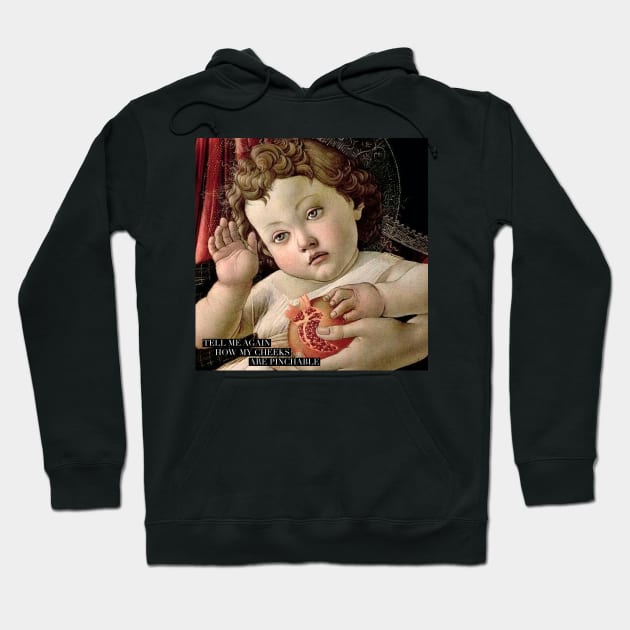 Funny Baby Shower Gift: Botticelli Painting Typography Hoodie by penandbea
